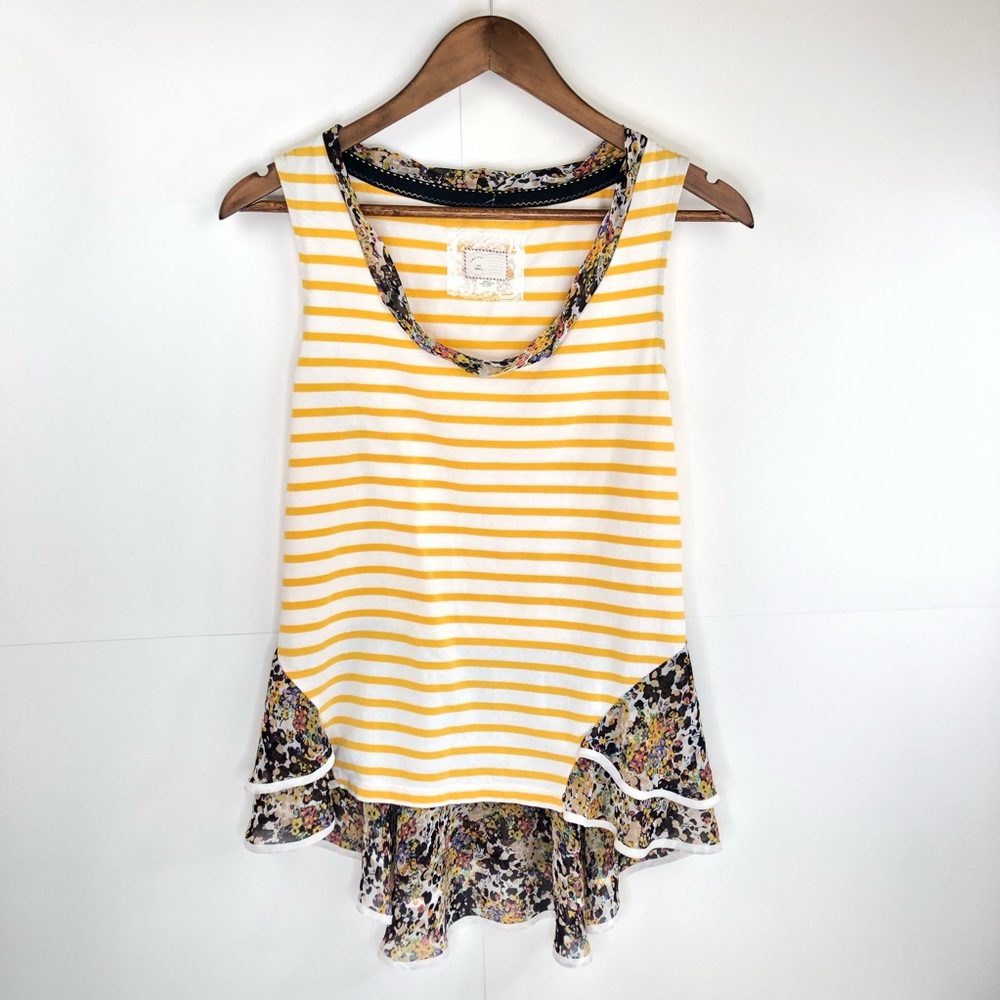 Anthropologie Postmark Stripped Peplum Top Size S